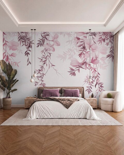 Fototapety Kaskáda květů · Růžová, Fototapety s přírodními motivy, Fototapety listy, w10081v1 : uwalls.cz