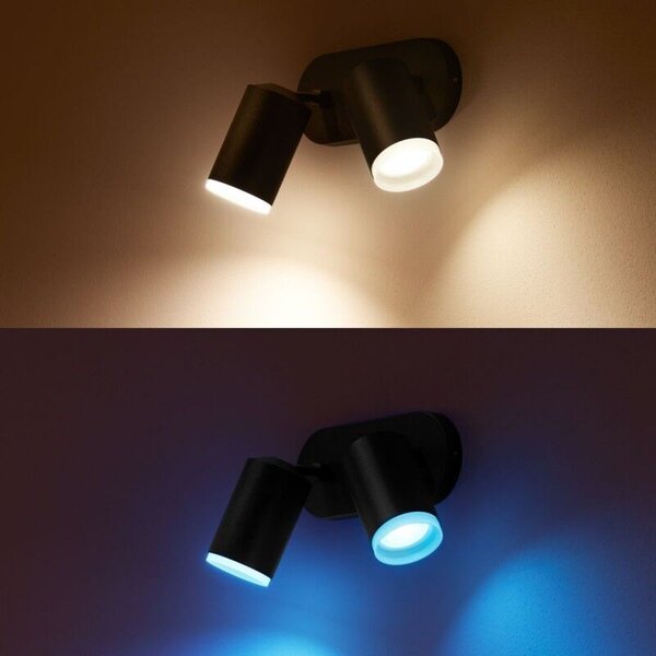 50632/30/P7 Hue WACA Fugato bodové LED svítidlo 2x GU10 5,7W 350lm 2000-6500K RGB IP20, černé