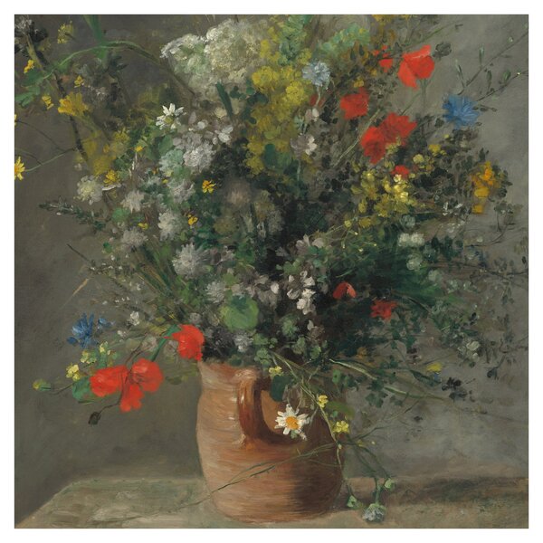 Obraz - Auguste Renoir, Flowers in a Vase, reprodukce (30x30 cm)