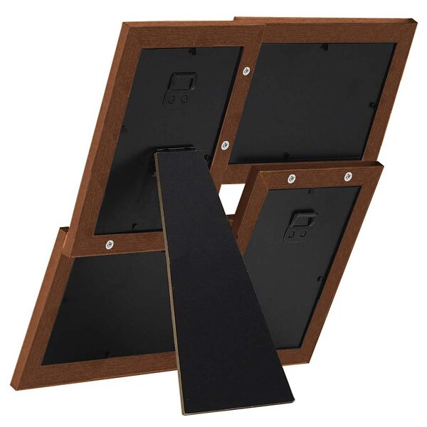 Kolážový fotorámeček na 4 obrázky (13 x 18 cm) tmavě hnědý MDF 332771