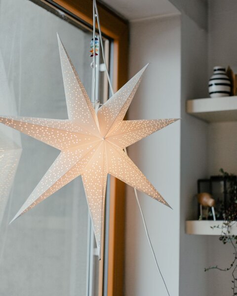Závěsná svítící hvězda Dot White 70 cm