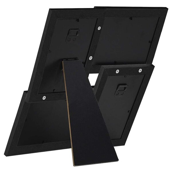 Kolážový fotorámeček na 4 obrázky (10 x 15 cm) černý MDF 332774