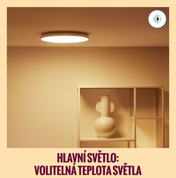 WiZ Rune přisazené LED svítidlo 21W 2100lm 2700-6500K RGB IP20 40cm, bílé