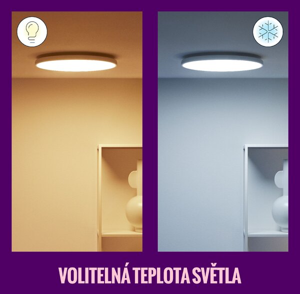 WiZ Rune přisazené LED svítidlo 21W 2100lm 2700-6500K RGB IP20 40cm, bílé