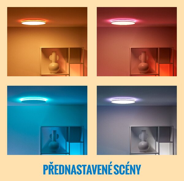 WiZ Rune přisazené LED svítidlo 21W 2100lm 2700-6500K RGB IP20 40cm, bílé