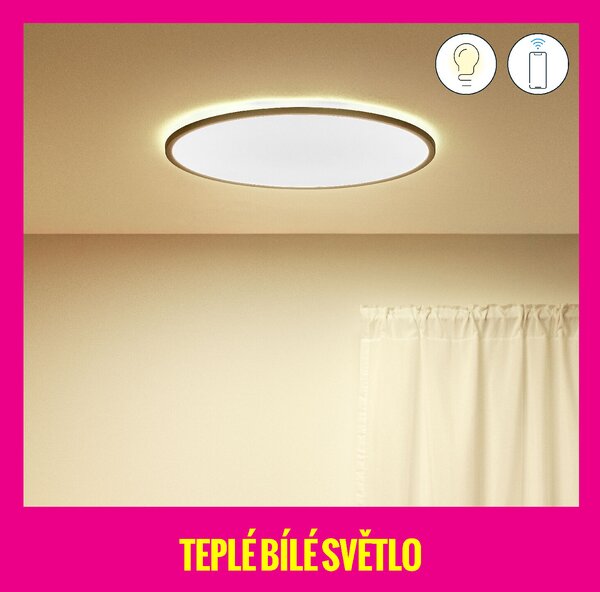 WiZ SuperSlim přisazené LED svítidlo 32W 3800lm 2700-6500K IP20 55cm, černé