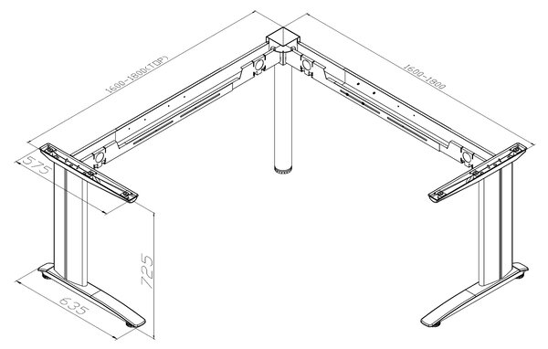 Rohový kancelářský stůl PRIMO FLEXIBLE, 180x160 cm, buk