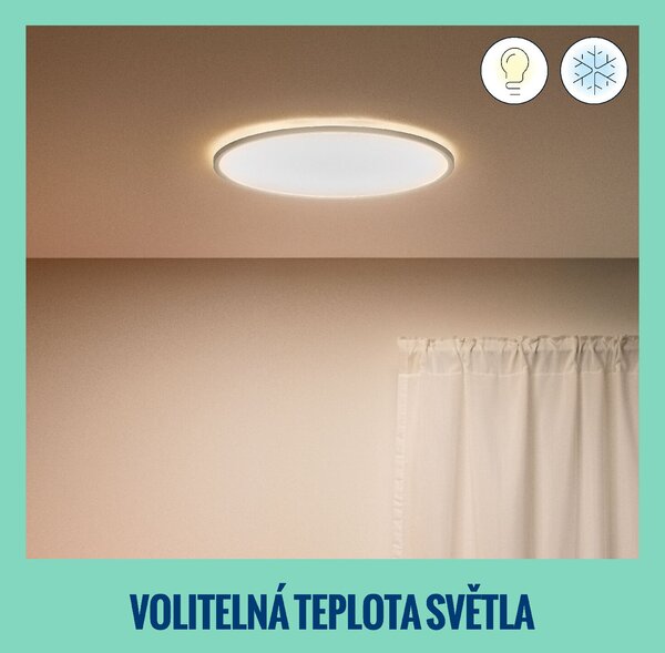 WiZ SuperSlim přisazené LED svítidlo 22W 2450lm 2700-6500K IP20 43cm, bílé