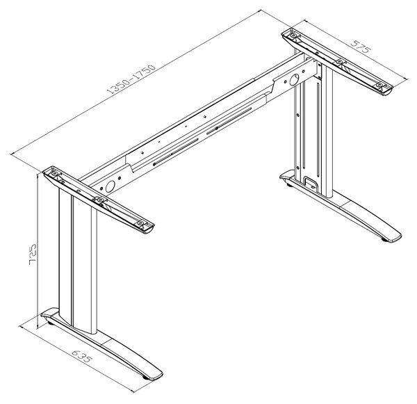 Kancelářský psací stůl PRIMO FLEXIBLE 1800 x 800 mm, wenge