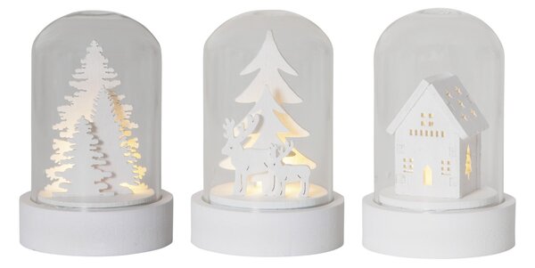Svítící dekorace Winter Fairytale Kupol - set 3 kusů