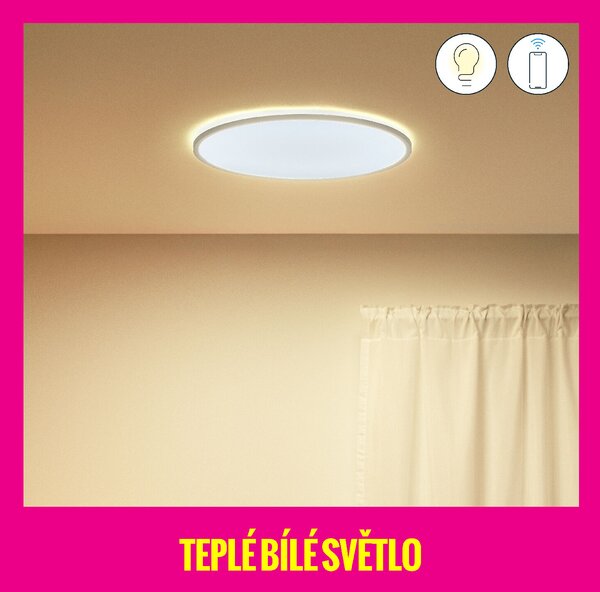 WiZ SuperSlim přisazené LED svítidlo 22W 2450lm 2700-6500K IP20 43cm, bílé