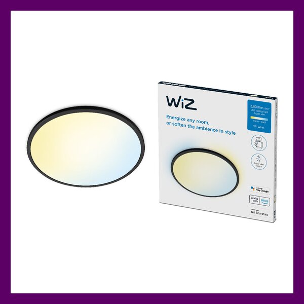 WiZ SuperSlim přisazené LED svítidlo 32W 3800lm 2700-6500K IP20 55cm, černé