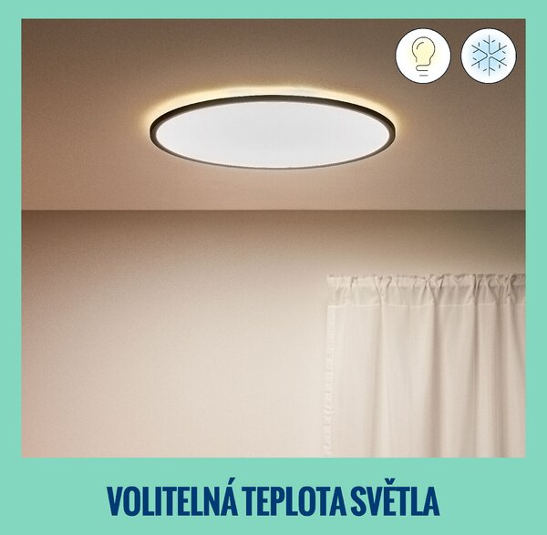 WiZ SuperSlim přisazené LED svítidlo 32W 3800lm 2700-6500K IP20 55cm, černé