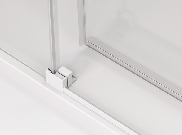 Ronal CADURA CAS2 posuvné sprchové dveře 110 cm Šířka: 1100 mm, Profil: Bílá, Sklo: Hladké čiré