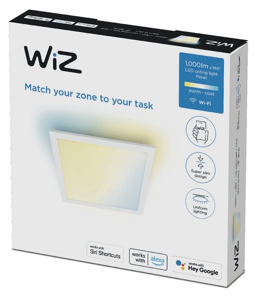 WiZ přisazený LED panel 12W 1000lm 2700-6500K IP20 30x30cm, bílý