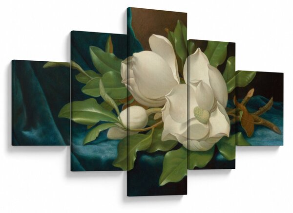 Obraz - Martin Johnson Heade, Giant Magnolias on a Blue Velvet Cloth, reprodukce (125x70 cm)