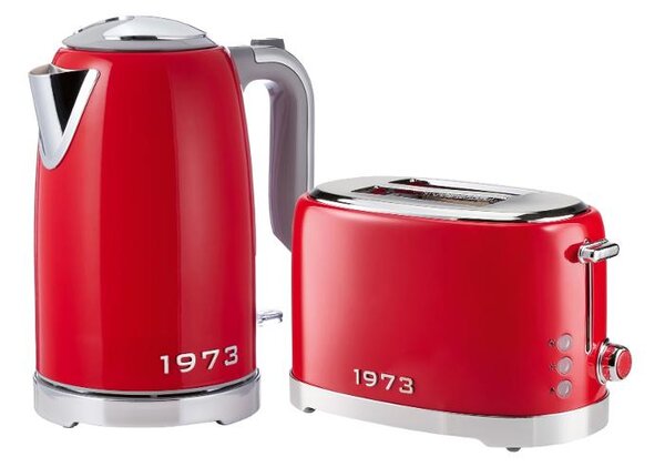 Silvercrest® Sada retro rychlovarné konvice 1973 Swkr 3100 C3 a retro topinkovače 1973 STR 980 C3, červená, 2dílná (800010784)