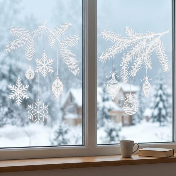 Vánoční nálepky na okno - Chvojí