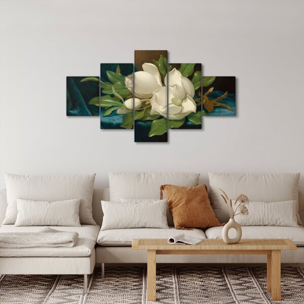 Obraz - Martin Johnson Heade, Giant Magnolias on a Blue Velvet Cloth, reprodukce (125x70 cm)