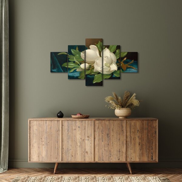 Obraz - Martin Johnson Heade, Giant Magnolias on a Blue Velvet Cloth, reprodukce (125x70 cm)
