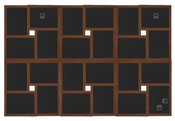 Kolážový fotorámeček na 24×(10x15 cm) obrázek tmavě hnědý MDF 332786