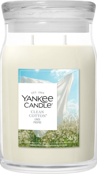 Yankee Candle Clean Cotton vonná svíčka Signature 567 g