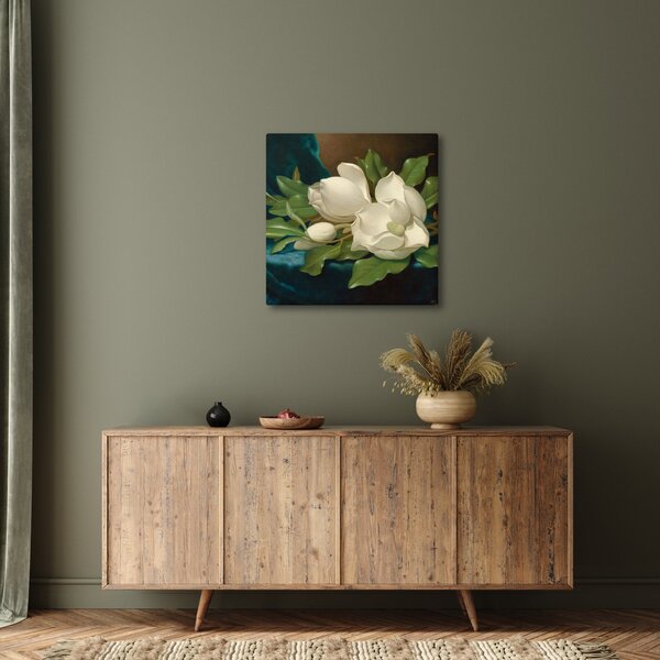 Obraz - Martin Johnson Heade, Giant Magnolias on a Blue Velvet Cloth, reprodukce (30x30 cm)