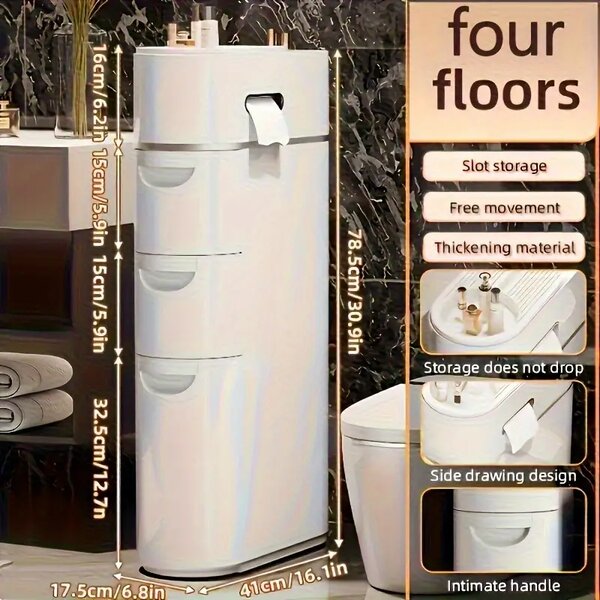 Storelux™ Luxusní úložný Regál Pro Mezery Mezi Nábytkem - 4 úrovně