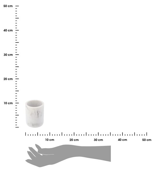 Koupelnový pohár Everist Marble, bílá, 250 ml