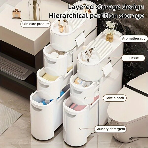 Storelux™ Luxusní úložný Regál Pro Mezery Mezi Nábytkem - 4 úrovně
