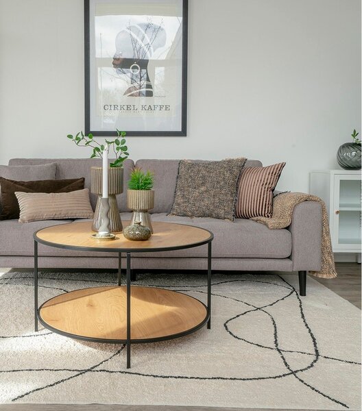 Kulatý konferenční stolek s deskou v dubovém dekoru v přírodní barvě ø 80 cm Vita – House Nordic