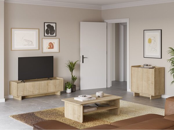 TV stolek v dekoru dubu v přírodní barvě 140x45x40 cm Daira – Marckeric