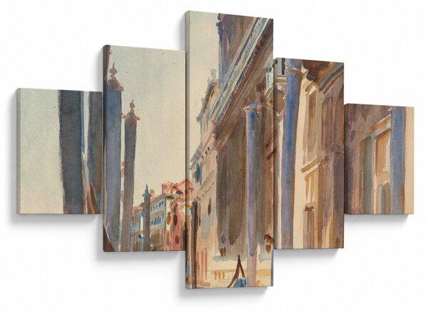 Obraz - John Singer Sargent, Gondola Moorings on the Grand Canal, reprodukce (125x70 cm)