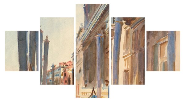 Obraz - John Singer Sargent, Gondola Moorings on the Grand Canal, reprodukce (125x70 cm)