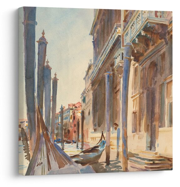Obraz - John Singer Sargent, Gondola Moorings on the Grand Canal, reprodukce (30x30 cm)