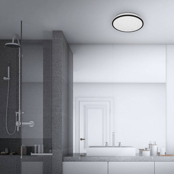Briloner Stropní svítidlo LED 3403-015, s dekorem hvězdy, 4 000K, Bílá / opál, Koupelna, Plast, Moderní