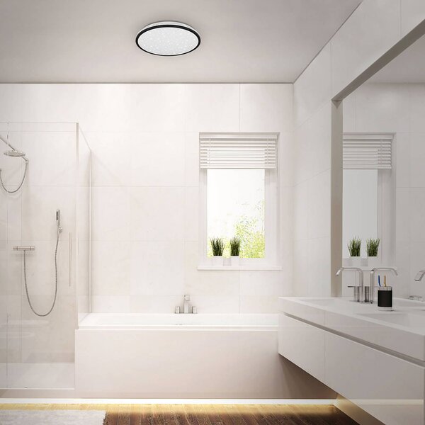 Briloner Stropní svítidlo LED 3403-015, s dekorem hvězdy, 4 000K, Bílá / opál, Koupelna, Plast, Moderní