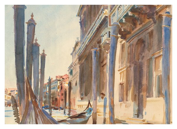 Obraz - John Singer Sargent, Gondola Moorings on the Grand Canal, reprodukce (70x50 cm)