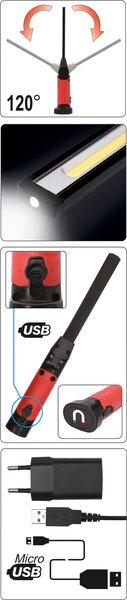 YATO Lampa montážní COB LED 5W + 3W Yato
