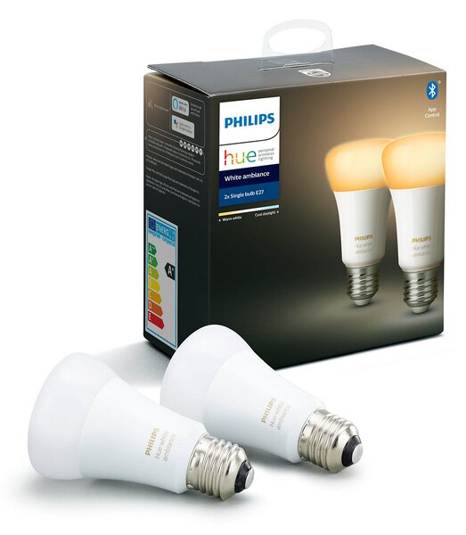 Hue sada 2x LED žárovka WA E27 6W 800lm 2200K-6500K IP20