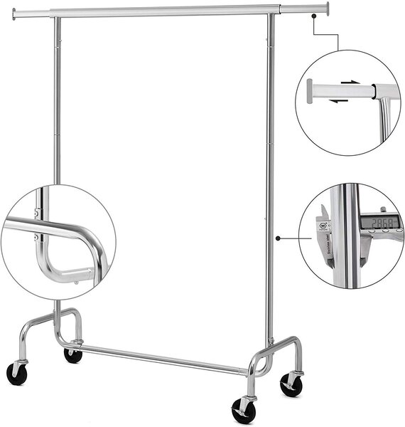 SONGMICS Stojan na šaty pojízdný chromový 130 Kg