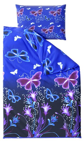 Bavlněné povlečení VIOLET BUTTERFLY tmavě modré, 100% bavlna Rozměr povlečení: 70 x 90 cm | 140 x 200 cm