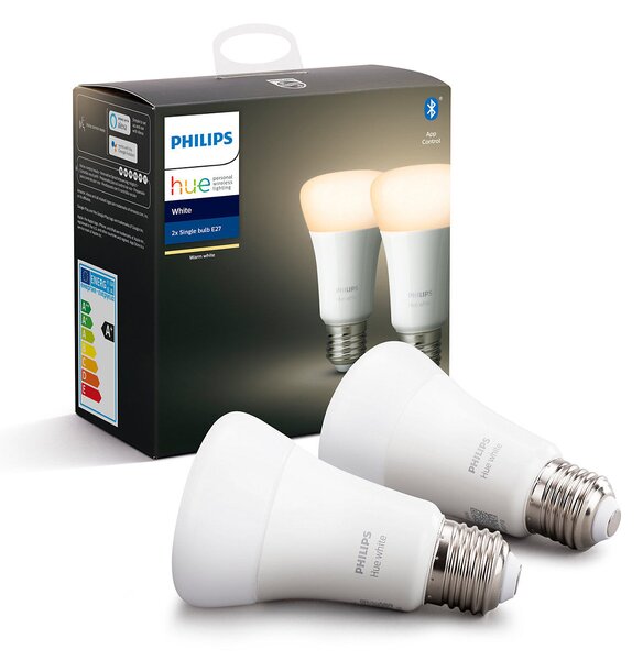 Sada 2x Hue White LED žárovka E27 A19 9W 800lm 2700K IP20