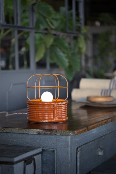 Ferroluce Retro stolní lampa INDUSTRIAL, Ø 21 cm, 1xE27 Barva: Olivová zelená