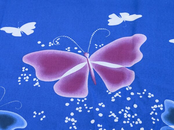 Bavlněné povlečení VIOLET BUTTERFLY tmavě modré, 100% bavlna Rozměr povlečení: 70 x 90 cm | 140 x 200 cm
