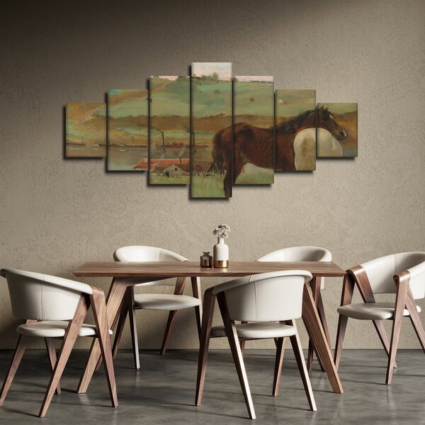 Obraz - Edgar Degas, Horses in a Meadow, reprodukce (210x100 cm)