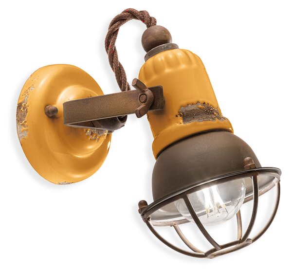 Ferroluce Nástěnné retro svítidlo LOFT, š. 19 cm, 1xE14 Barva: Červená