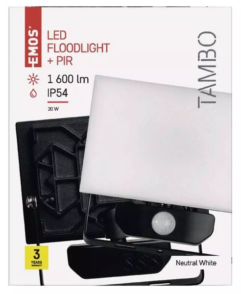 LED Reflektor TAMBO PIR ZS2921 13,5x6,4x16,5cm 20W 1600lm 4000K IP54
