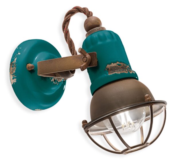 Ferroluce Nástěnné retro svítidlo LOFT, š. 19 cm, 1xE14 Barva: Červená