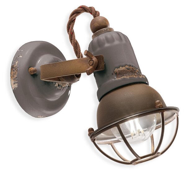 Ferroluce Nástěnné retro svítidlo LOFT, š. 19 cm, 1xE14 Barva: Červená